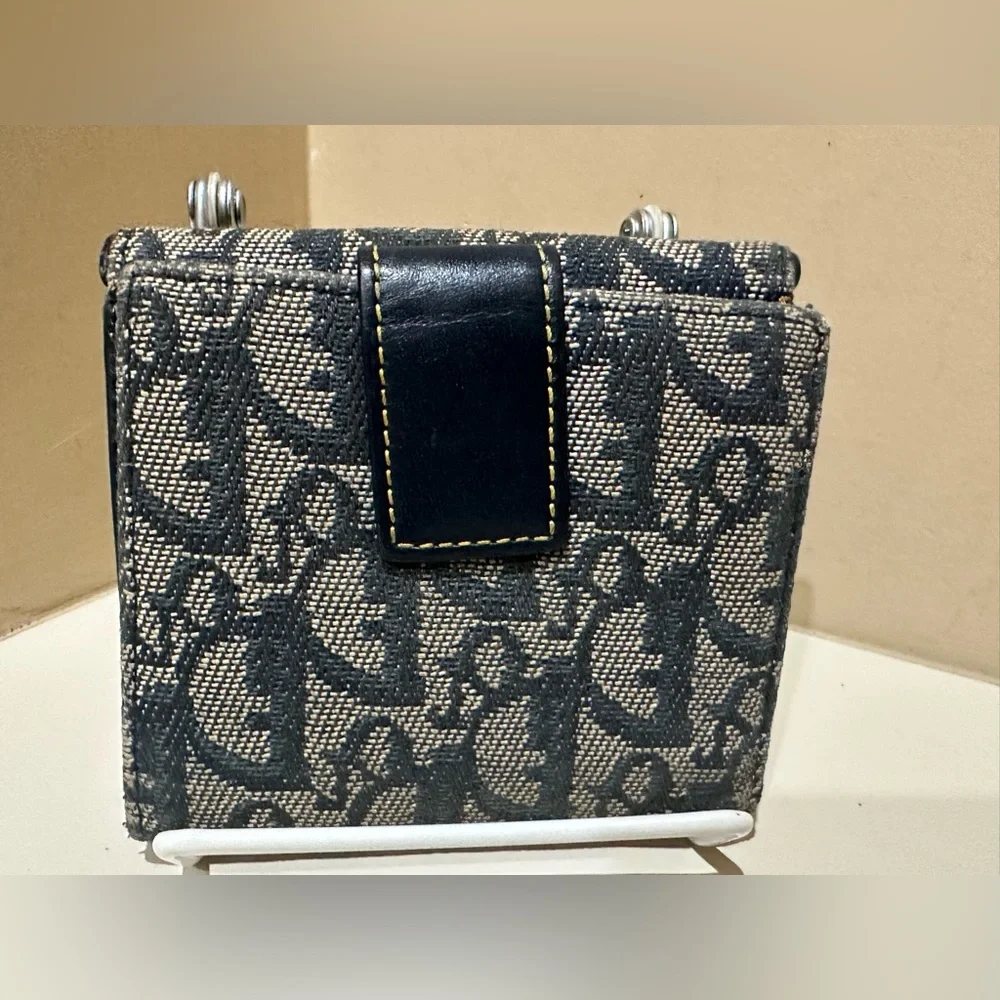 Christian Dior Navy Trotter Saddle Bifold Wallet